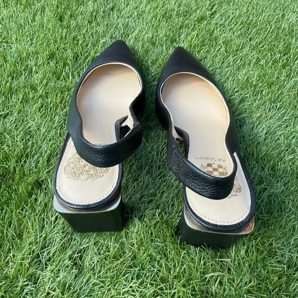 Vince Camuto Hamden Slingback Pump 7M / 37.5 Black Leather - Picture 10 of 16